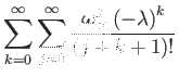 $\displaystyle \sum_{k=0}^{\infty}\sum_{j=0}^{\infty}\dfrac{\boldsymbol{\omega}_{\times}^{j}\left(-\lambda\right)^{k}}{\left(j+k+1\right)!}$