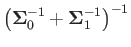 $\displaystyle \left(\boldsymbol{\Sigma}_{0}^{-1}+\boldsymbol{\Sigma}_{1}^{-1}\right)^{-1}$